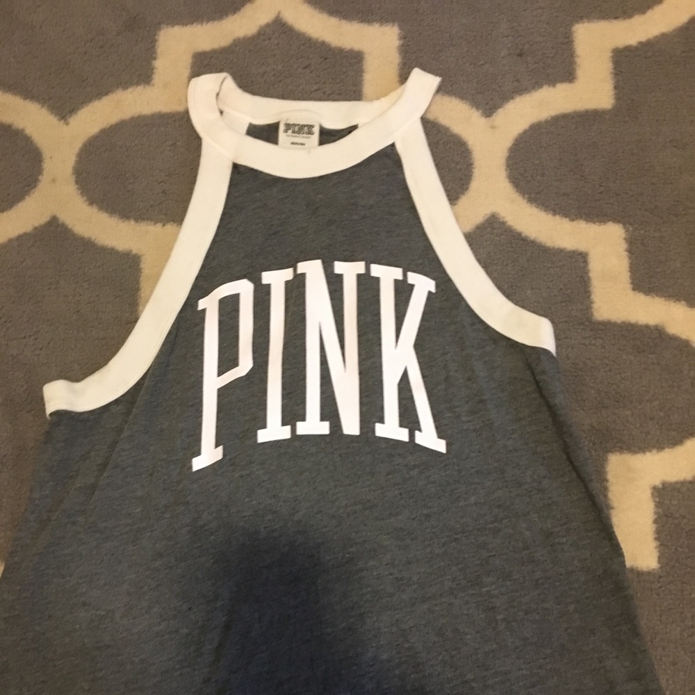 PINK HIGH NECK TANK TOP